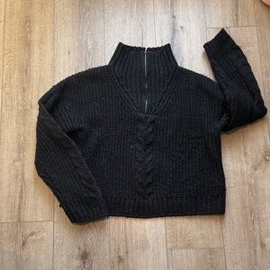 Prana Black Cowl Neck Sweater